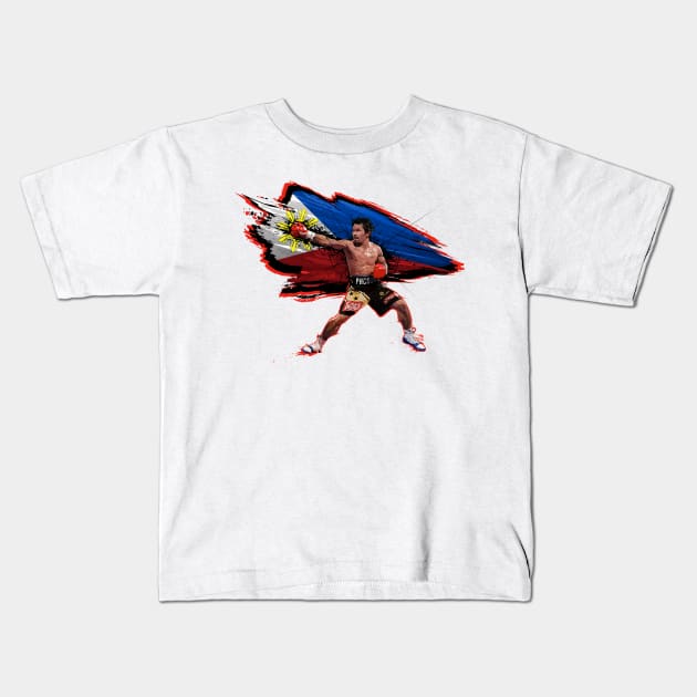 Manny Pacquiao boxing Kids T-Shirt by Shunsuke